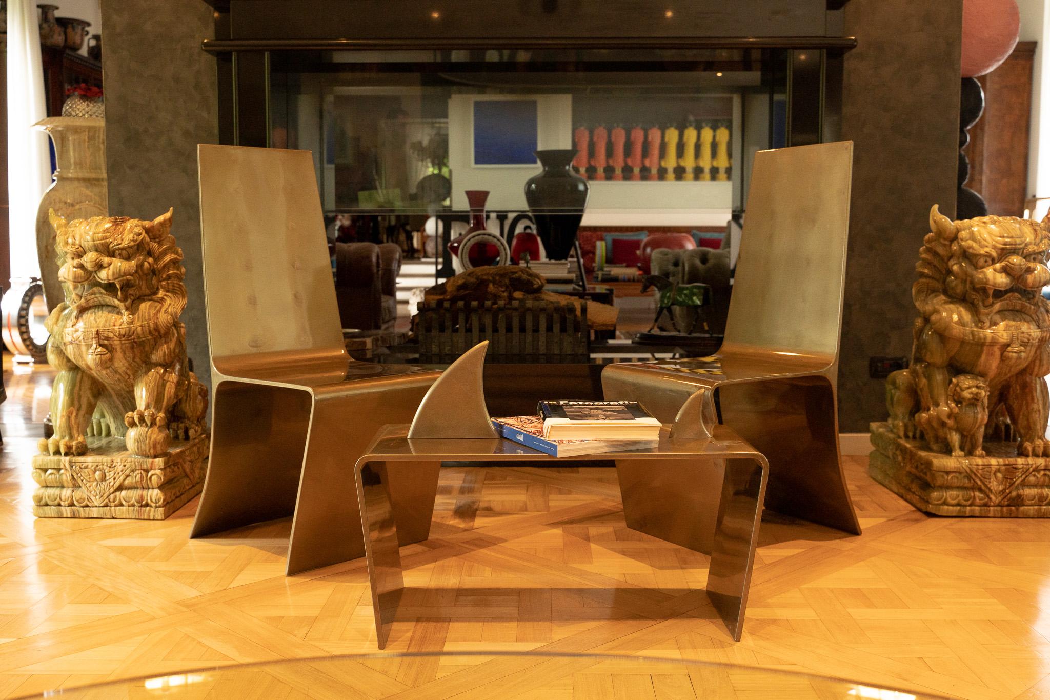 Gold Shark Coffee Table by Giulia Maria Ligresti For Sale 2