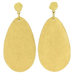 Gold Sheet Long Lightweight XL Dangle Lava Stud Drop Earrings, Petra Class 2022