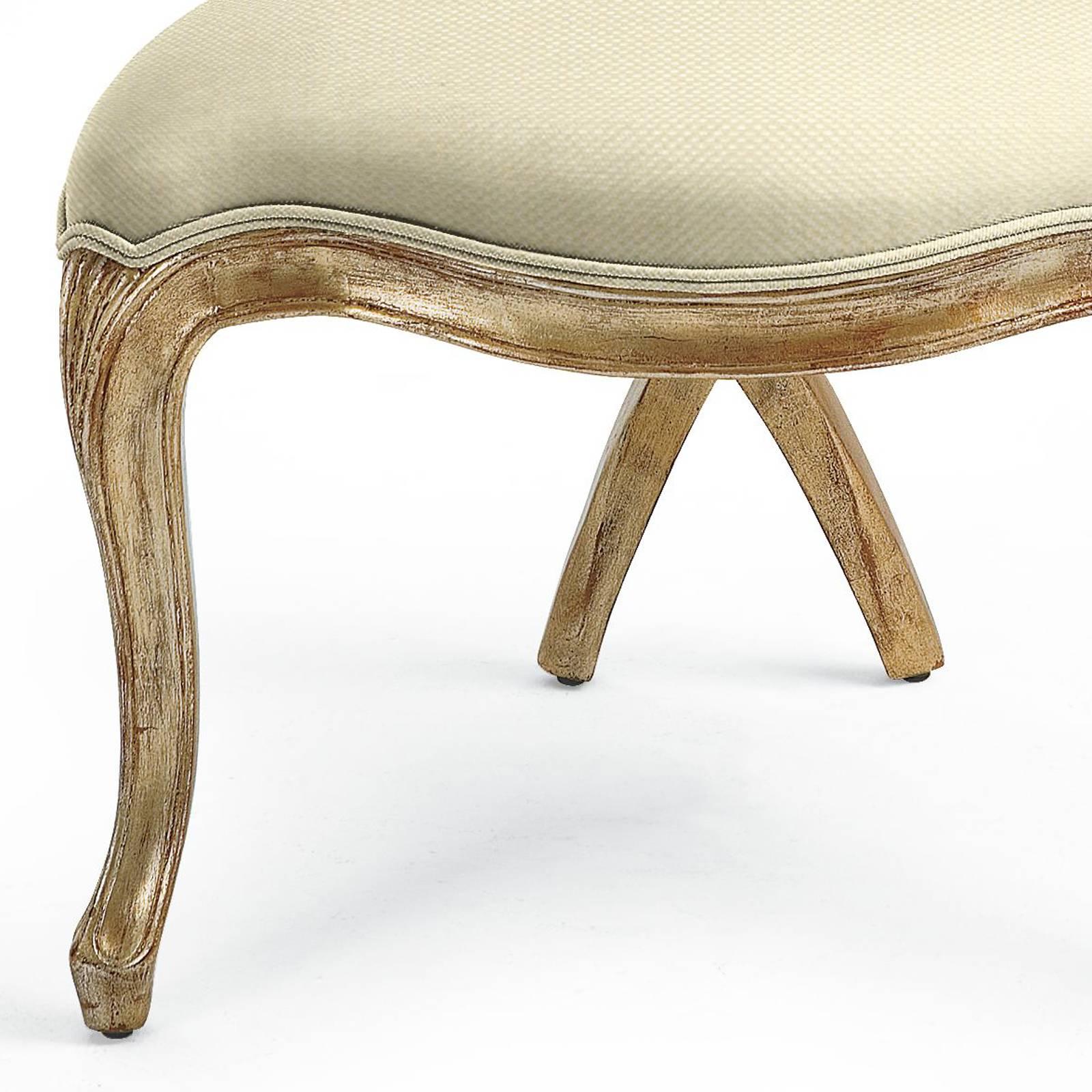 Contemporary Gold Shell Chair in Solid Hand-Carved Wood Silver Gilt Painting 