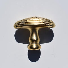 Gold Sherle Wagner Drawer or Cabinet Pull Ribbon and Reed Hardware Collection 19