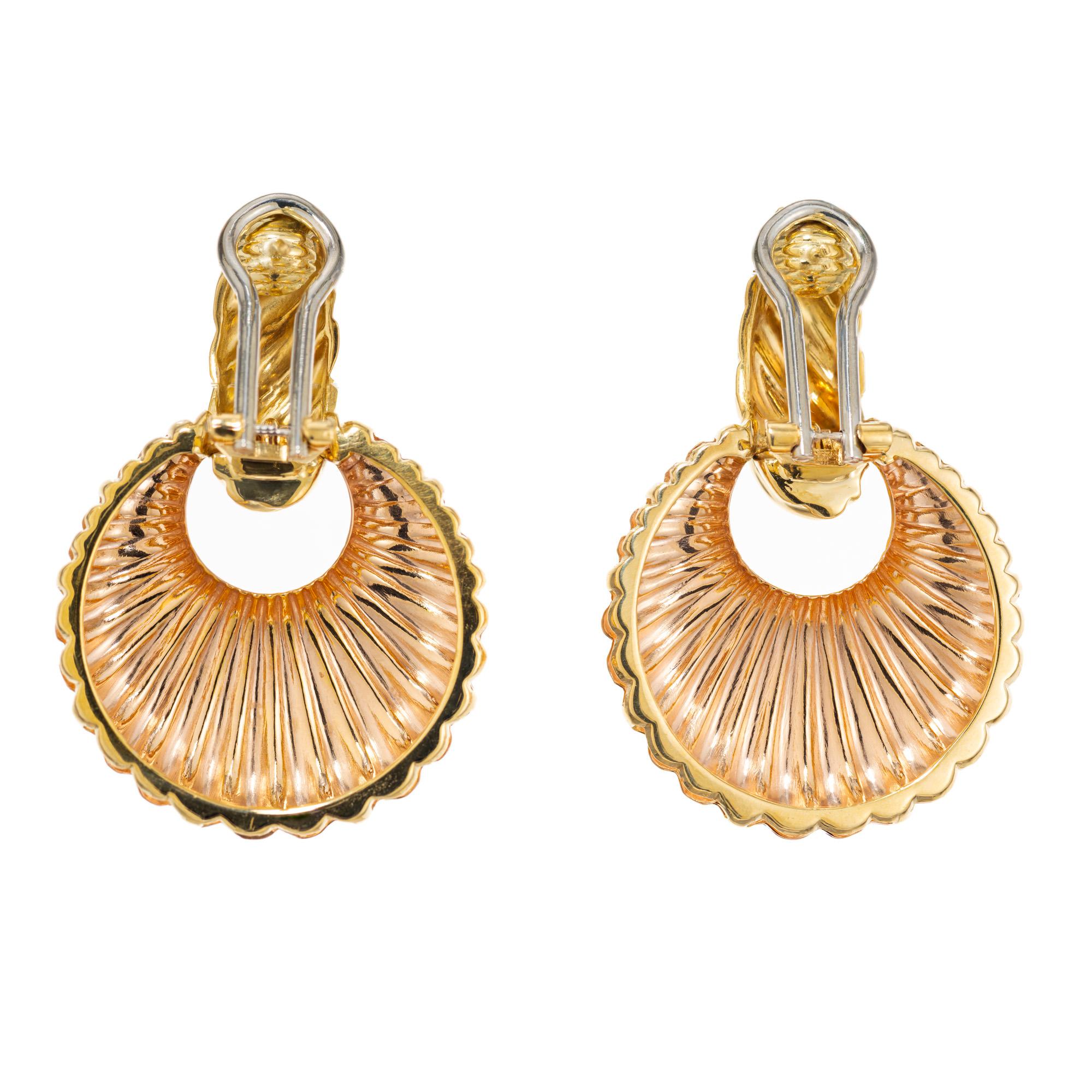 large gold shrimp earrings