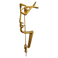 Gold Side Profile of Fisherman inspired by Jean Cocteau
