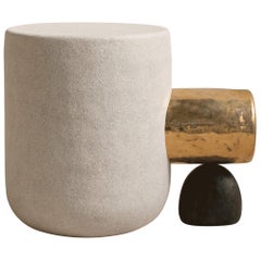 Gold Side Table Contemporary Side Table in Ceramic by MYK Studio