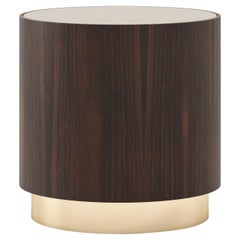 Gold Side Table, Portuguese 21st Century Contemporary with Lacquered Top