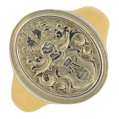 Gold Signet Family Crest Ring