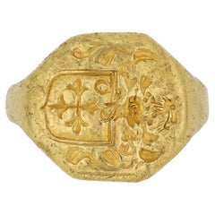 Gold signet ring attributed to the Ward family, English, circa 17th century