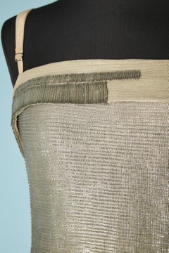 Goldfarbenes Seidenchiffon-Lurex-Cocktailkleid mit Perlenstickerei Gianfranco Ferré