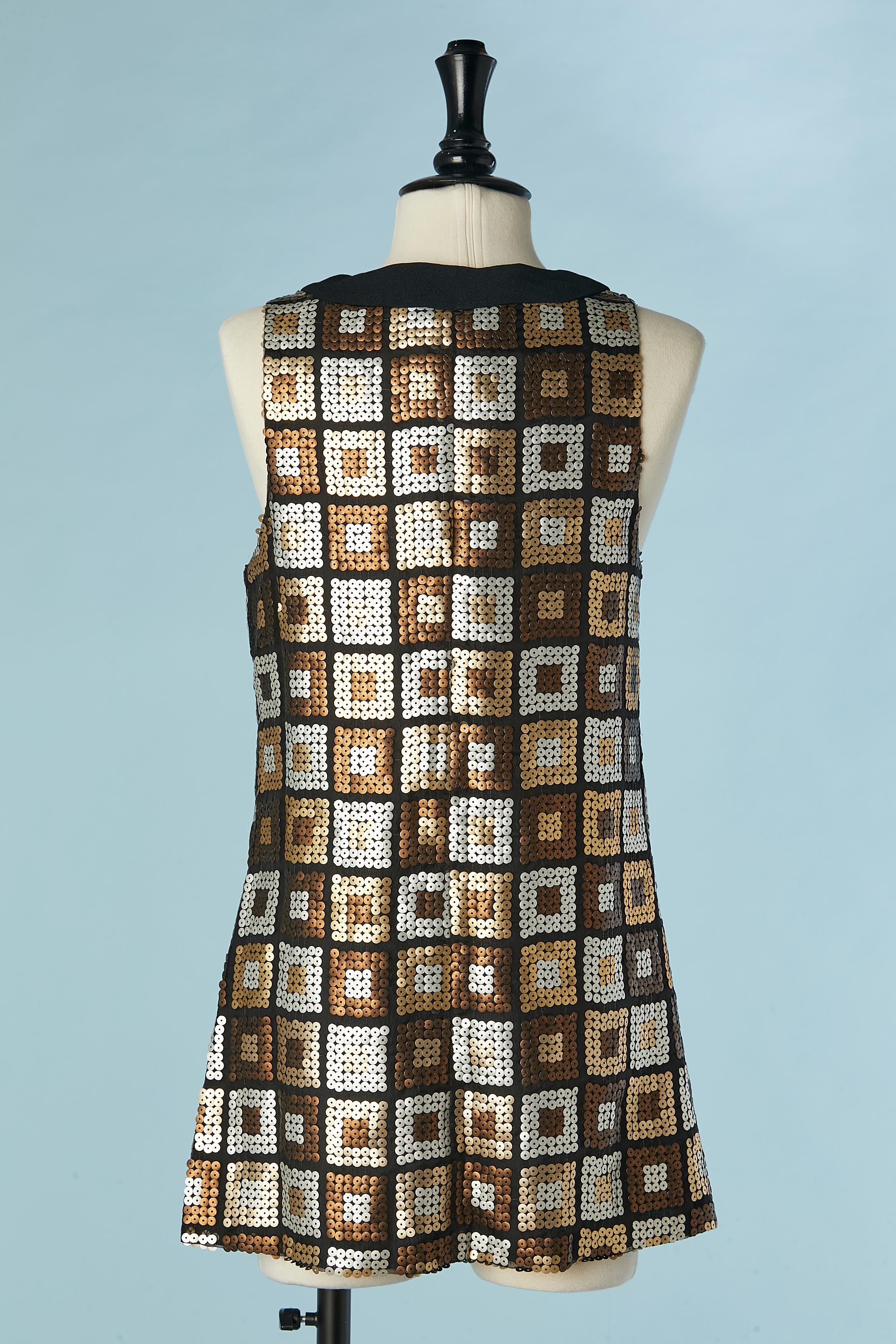 Gold, silver and copper sequins sleeveless vest Circa 1970's  For Sale 1
