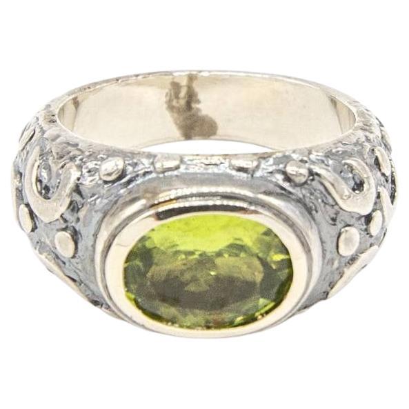 Gold, Silver and Peridot Ring
