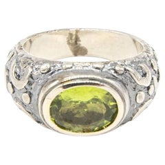 Gold, Silver and Peridot Ring