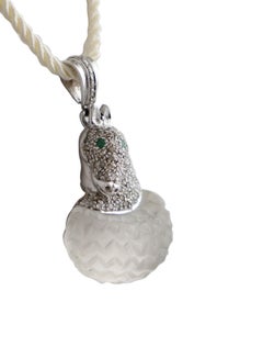 Pendentif en or argent diamant émeraude cristal de roche