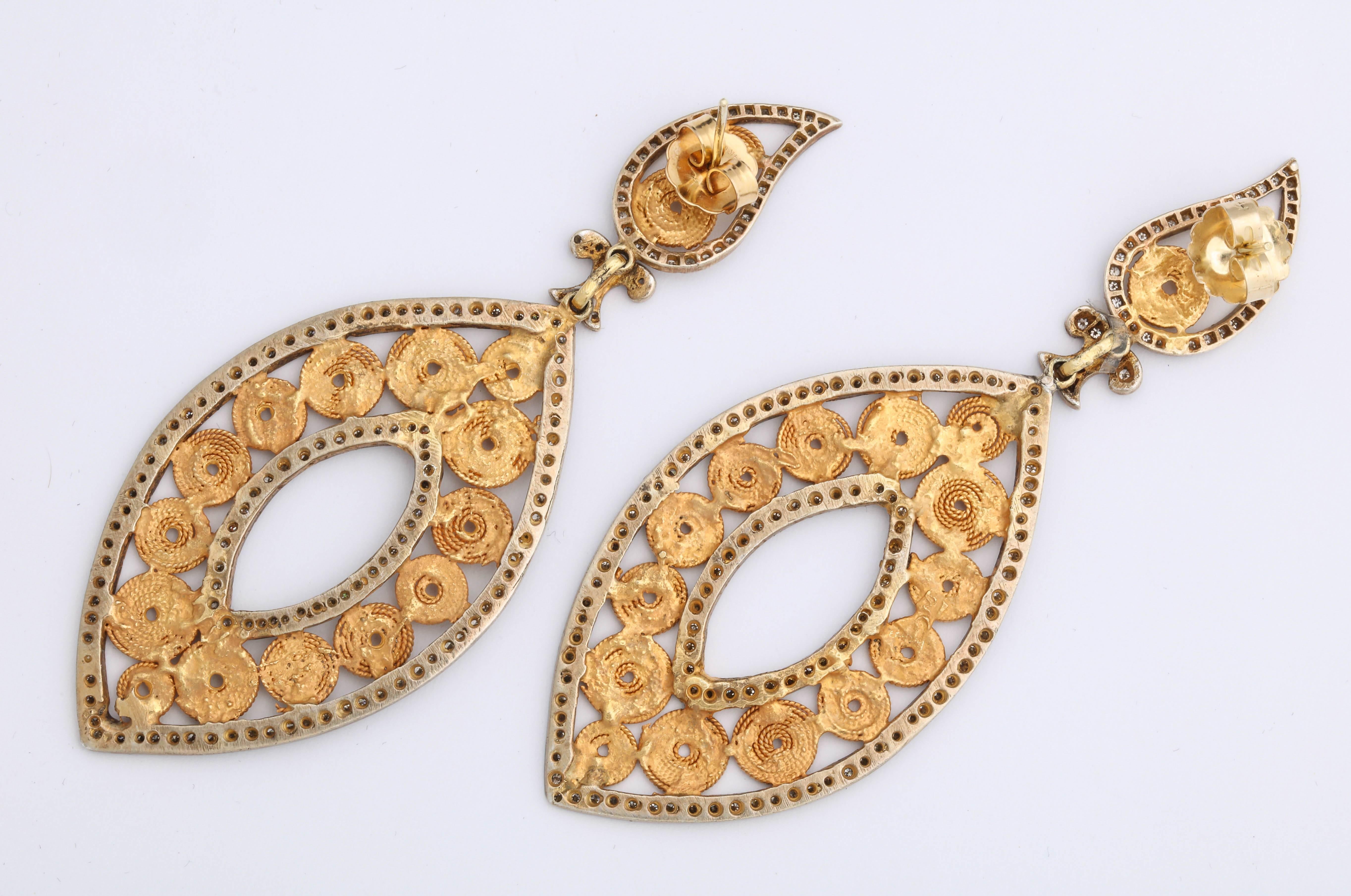 Gold Silver Diamond Masquerade Earrings 2