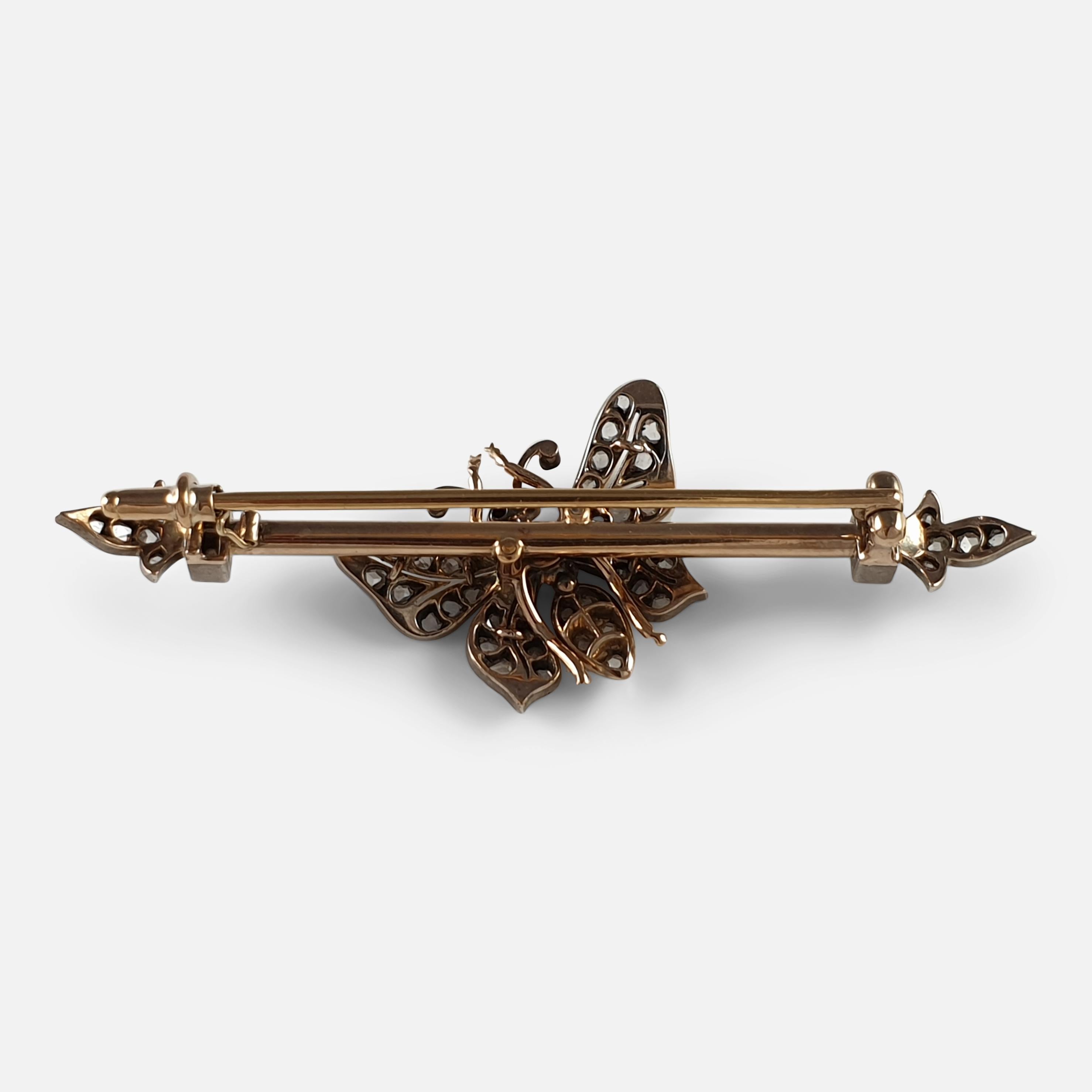 Gold, Silver, Ruby, Sapphire, and Diamond Butterfly Brooch, circa 1895 1