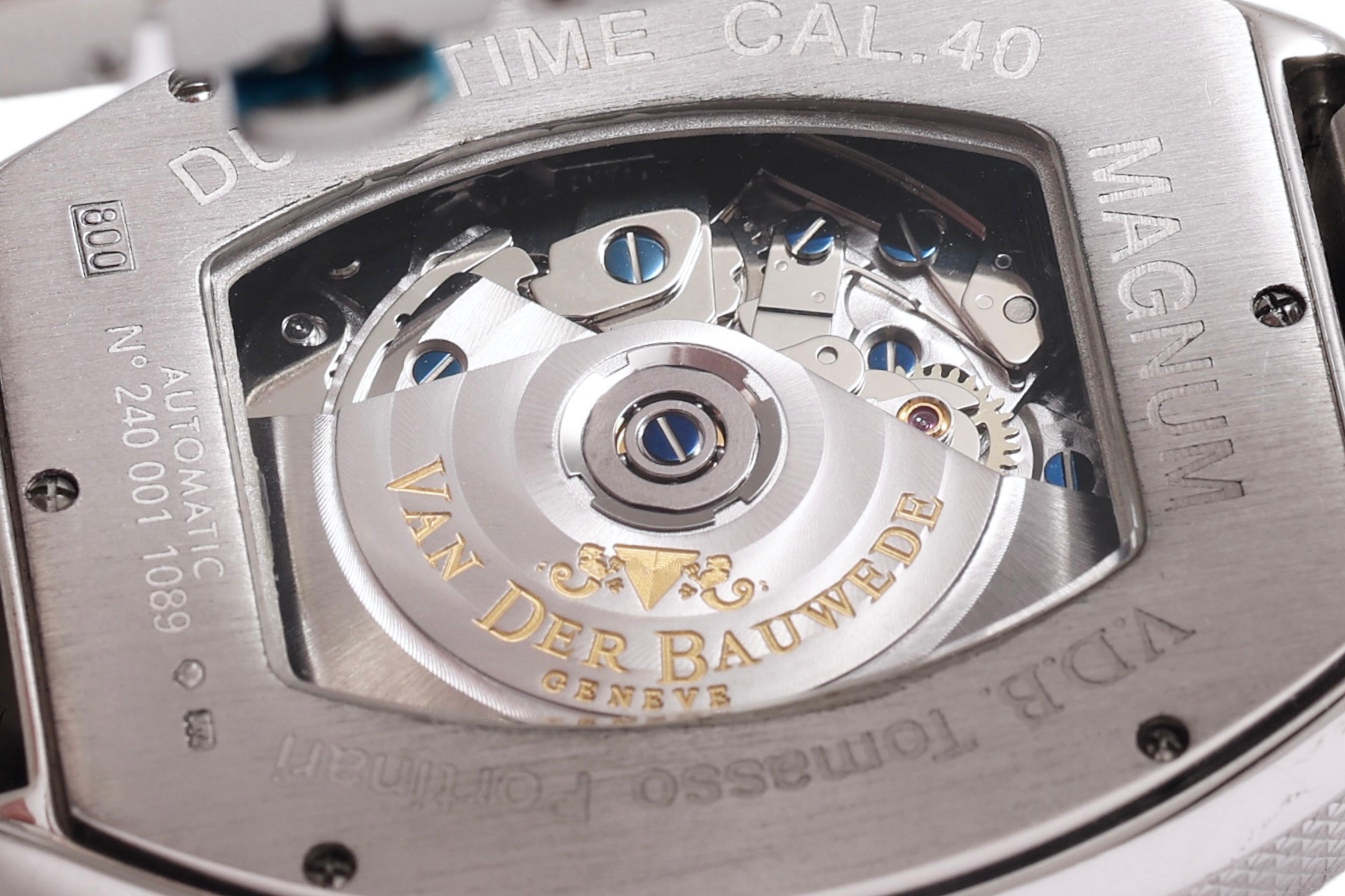 Gold & Silver Van Der Bauwede Dual Time Automatic Chronograph Wrist Watch BNIB For Sale 6