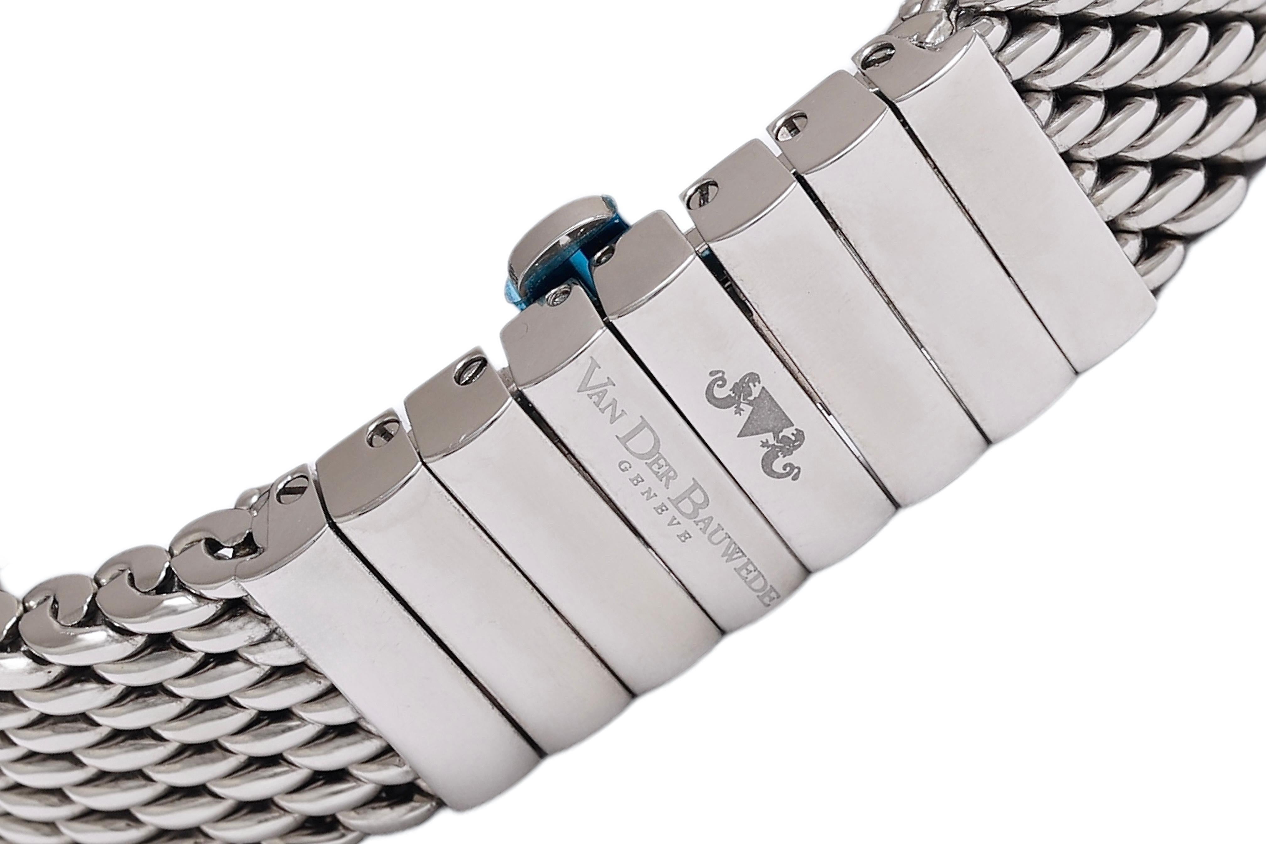 Gold & Silver Van Der Bauwede Dual Time Automatic Chronograph Wrist Watch BNIB For Sale 3