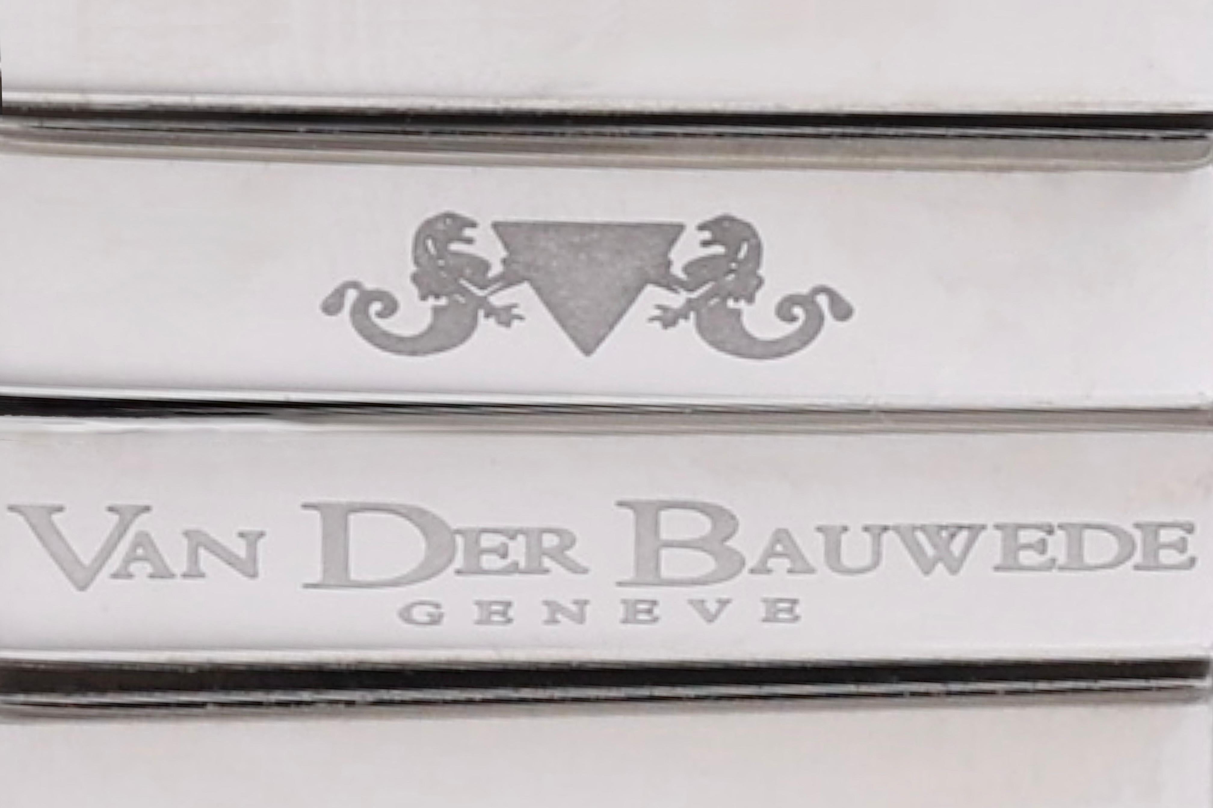 Gold & Silver Van Der Bauwede Dual Time Automatic Chronograph Wrist Watch BNIB For Sale 4