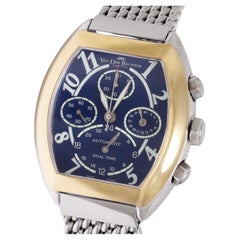 Gold & Silver Van Der Bauwede Dual Time Automatic Chronograph Wrist Watch BNIB