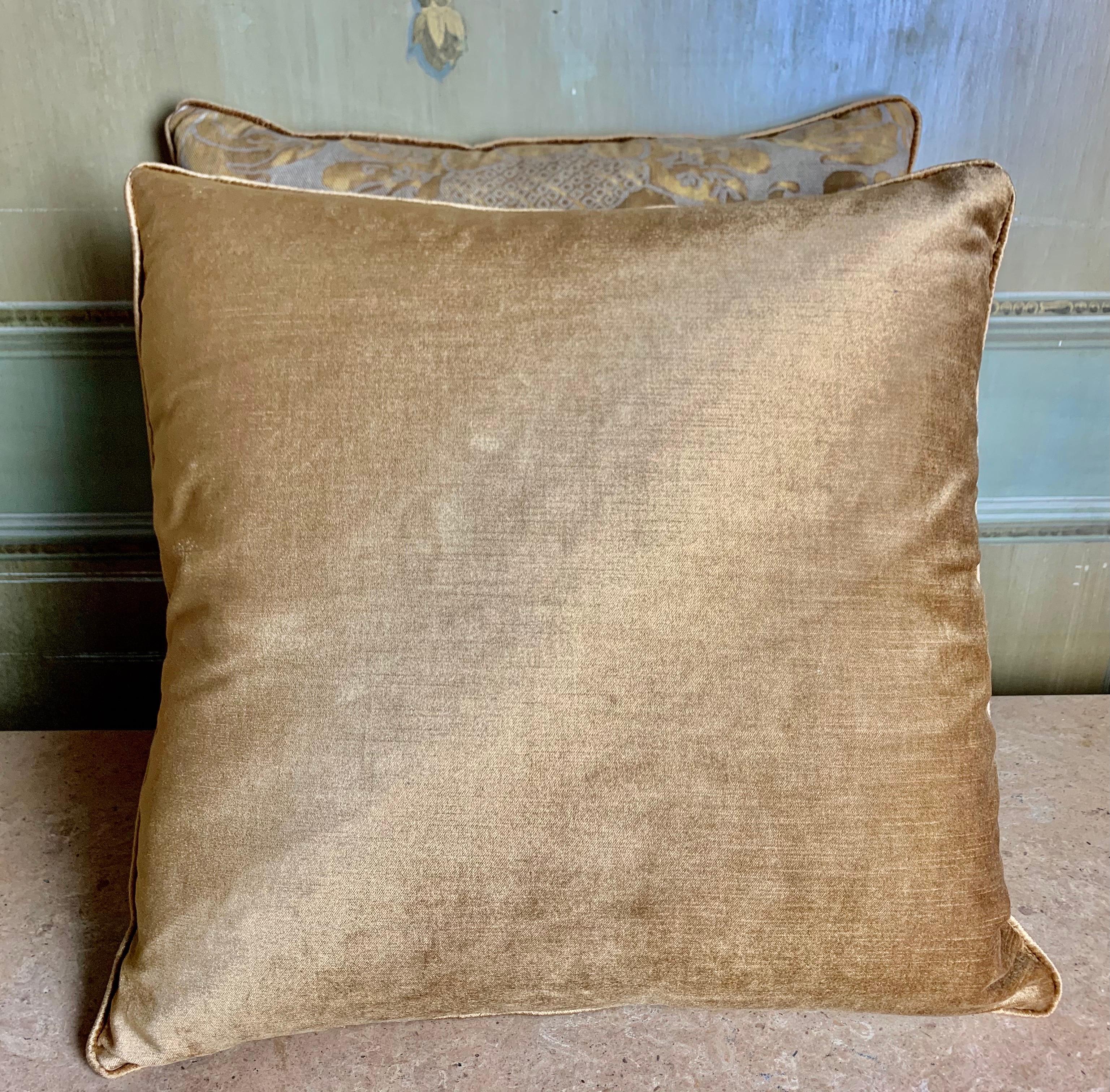 Gold and Silvery Gray Fortuny Pillows 2