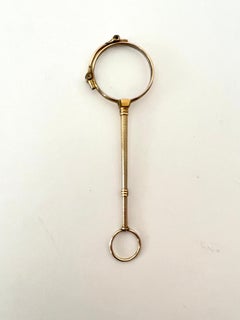 Gold Single Monocle Magnifyer Opening into a Lorgnette