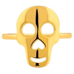 Gold Skull Ring Halloween Gift Skeleton Ring Gold Skull Band, 14 Karat Gold Ring