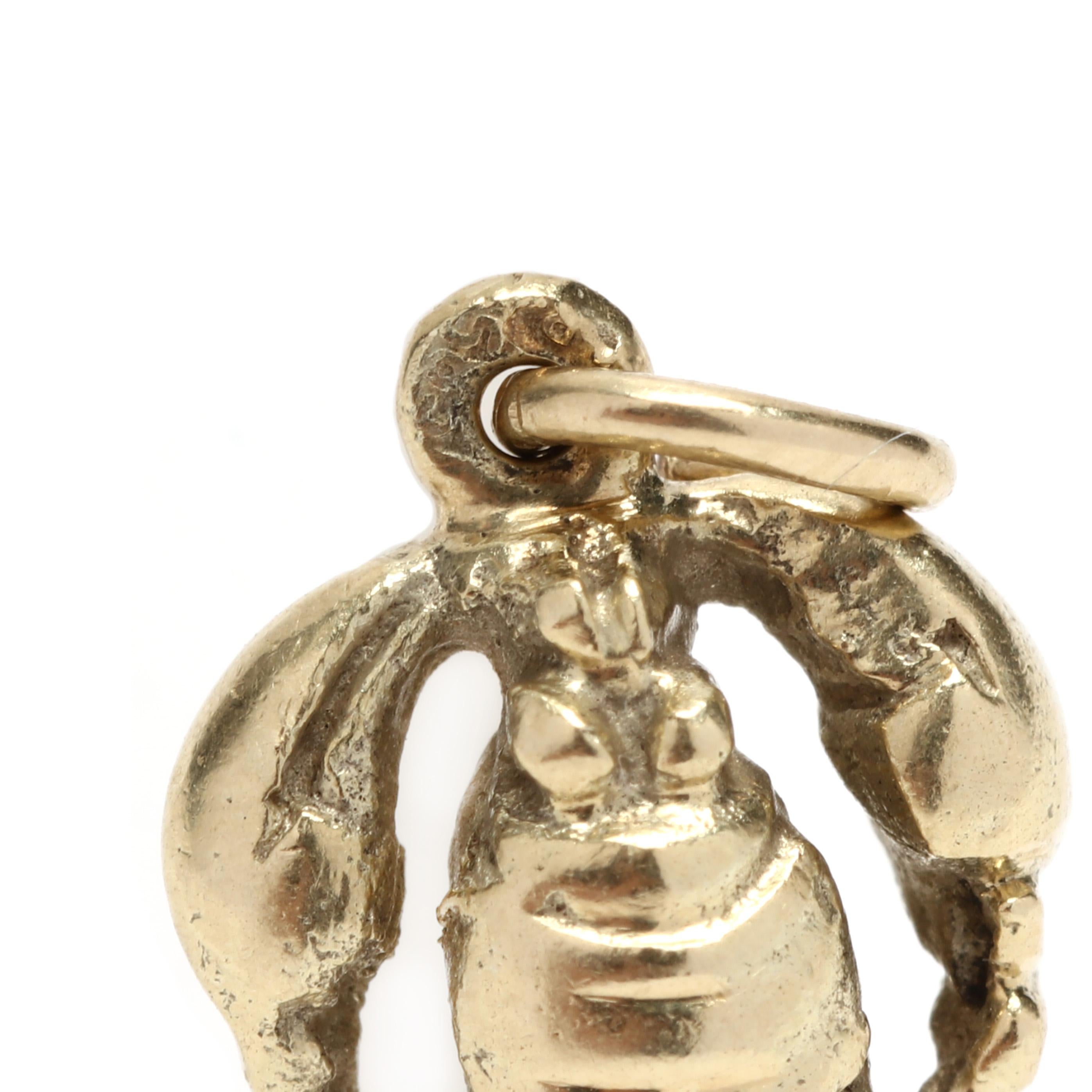 gold lobster charm