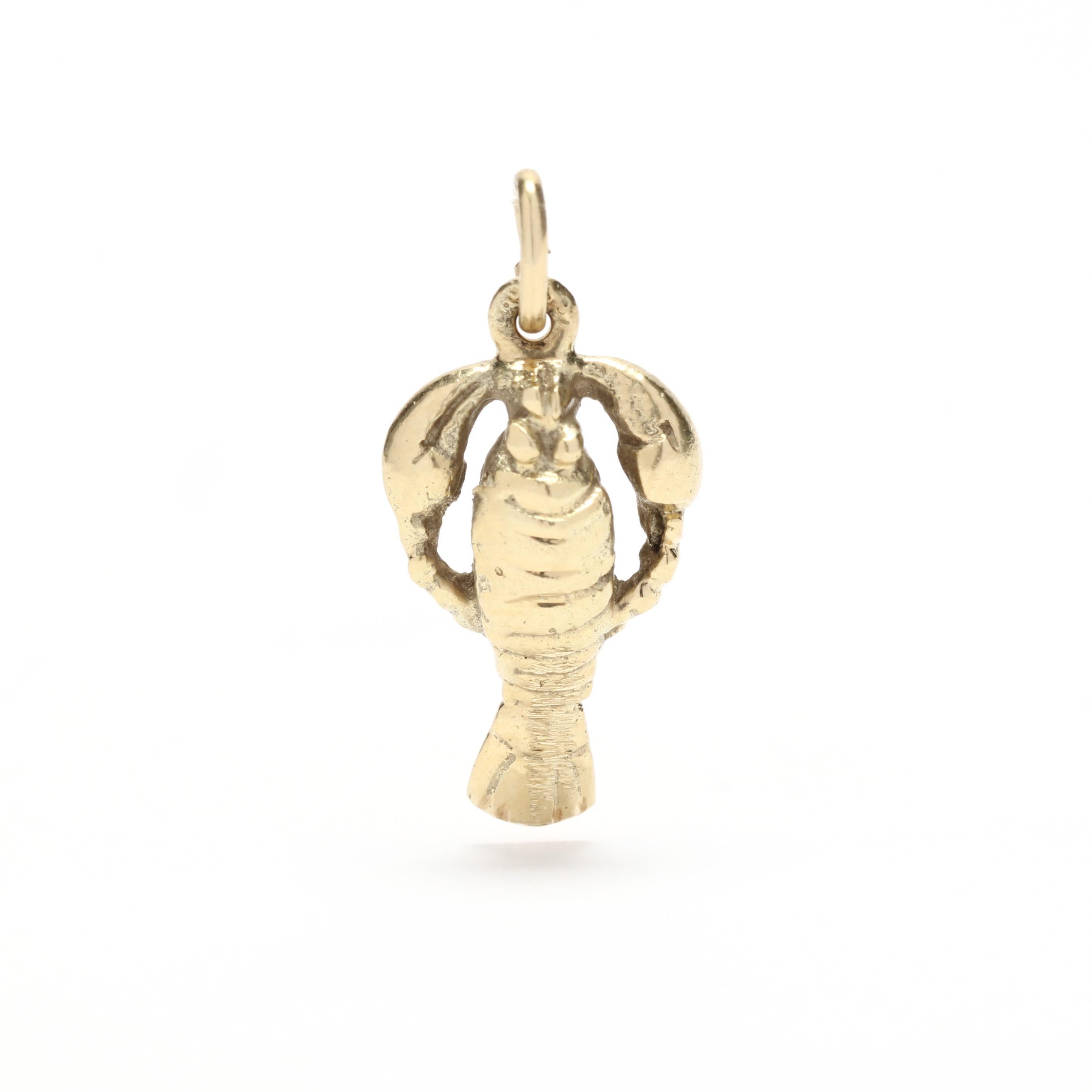 gold lobster pendant