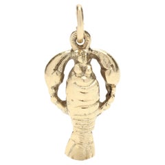 Gold Small Lobster Charm, 14KT Yellow Gold, Length 3/4 Inch, Sea Life Charm