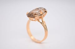 Gold Smoky Quartz Ring