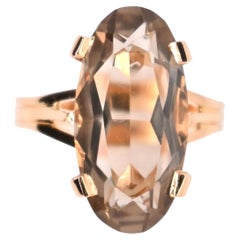 Retro Gold Smoky Quartz Ring