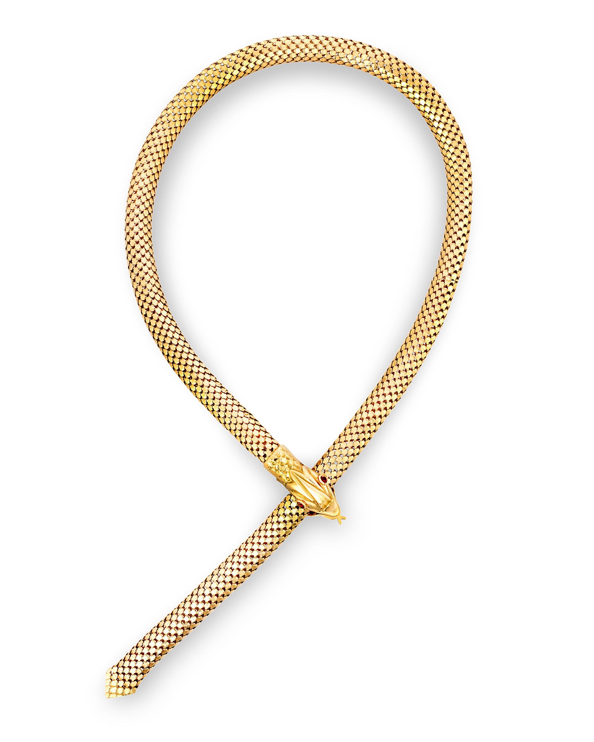 18k gold snake necklace