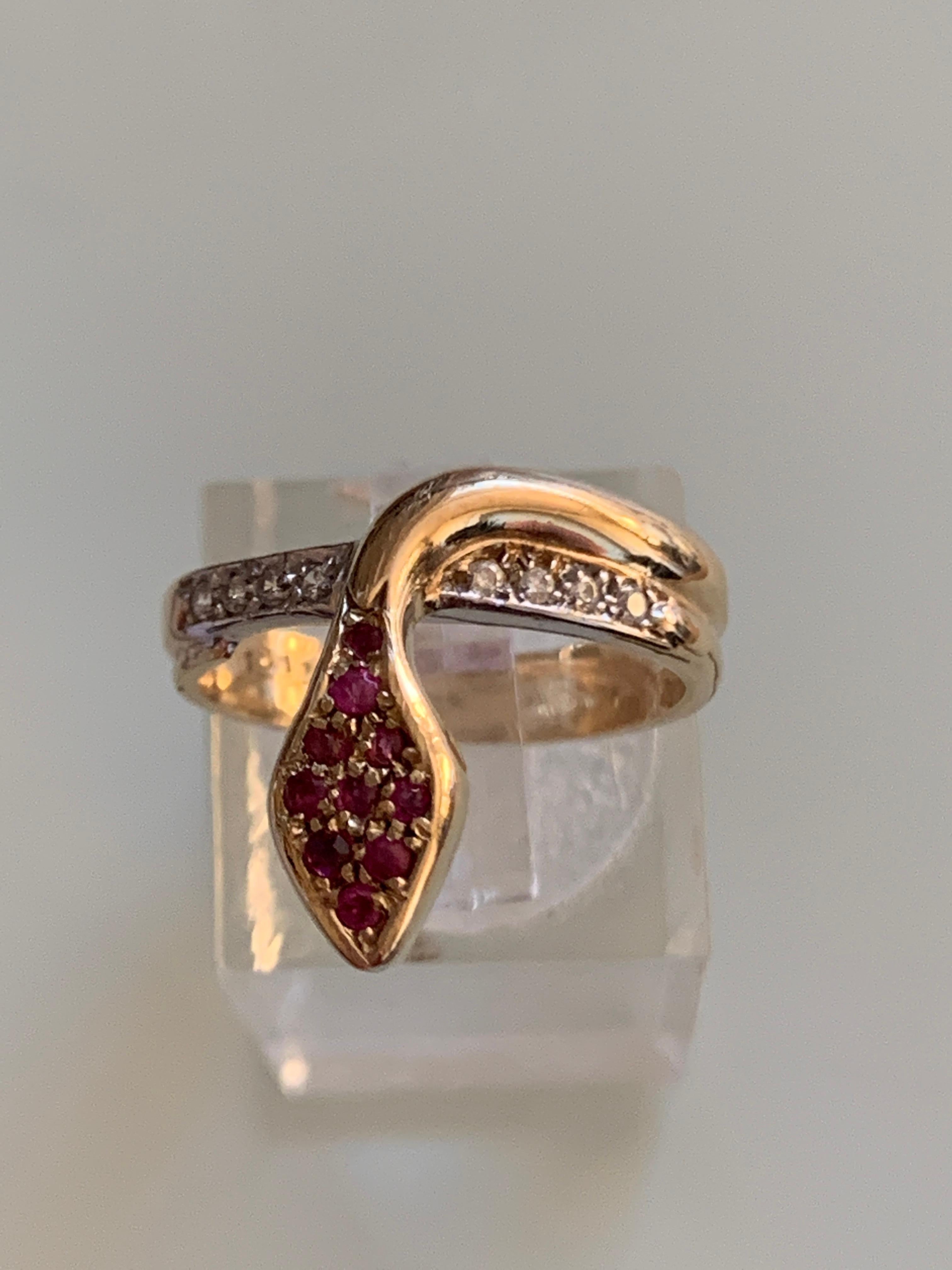 Art Deco Gold Snake Ring 9ct Hallmarked For Sale