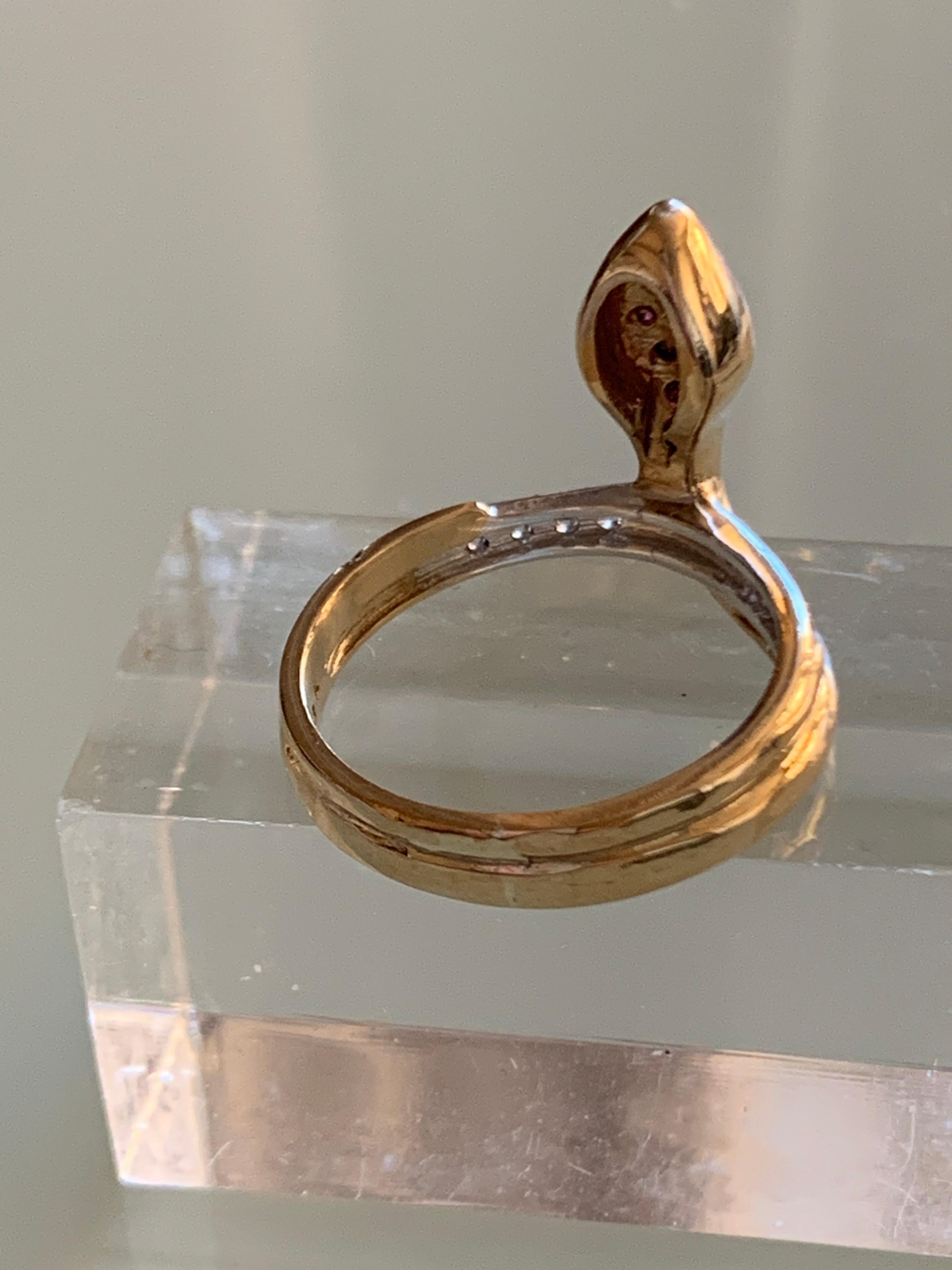 Women's Gold Snake Ring 9ct Hallmarked For Sale