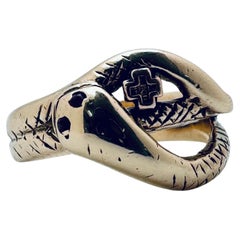 Gold Snake Ring with Rudy Eyes Gold Snake Ring with Rudy Eyes