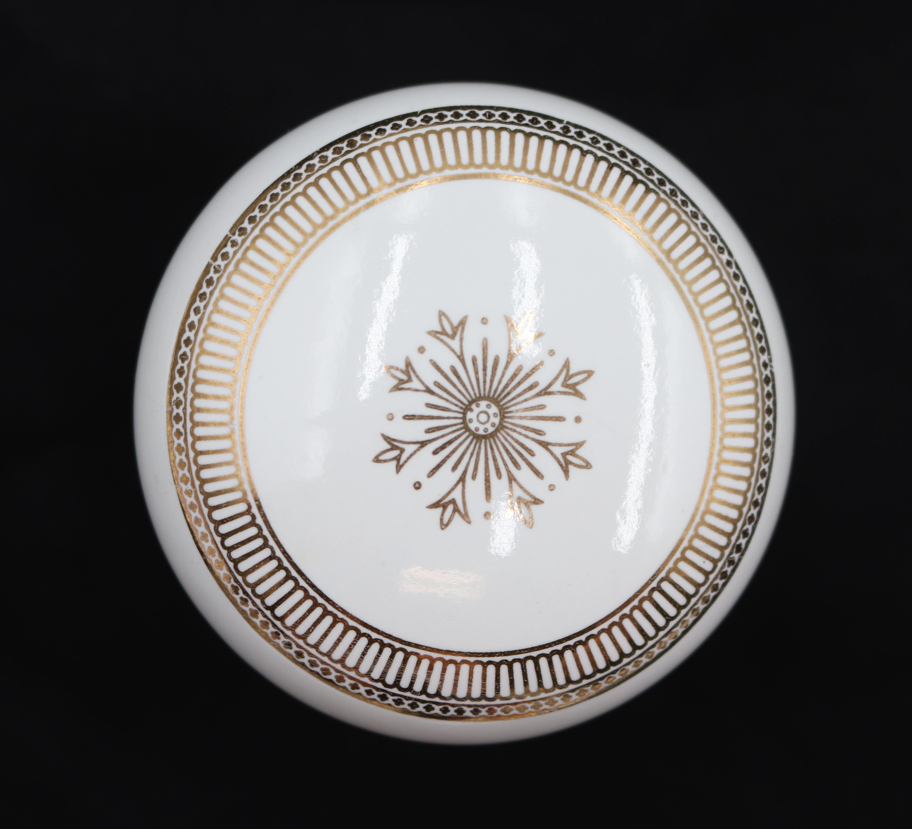 Gold Snowflake Porzellan & Messing Passage Türknauf Set im Angebot 2