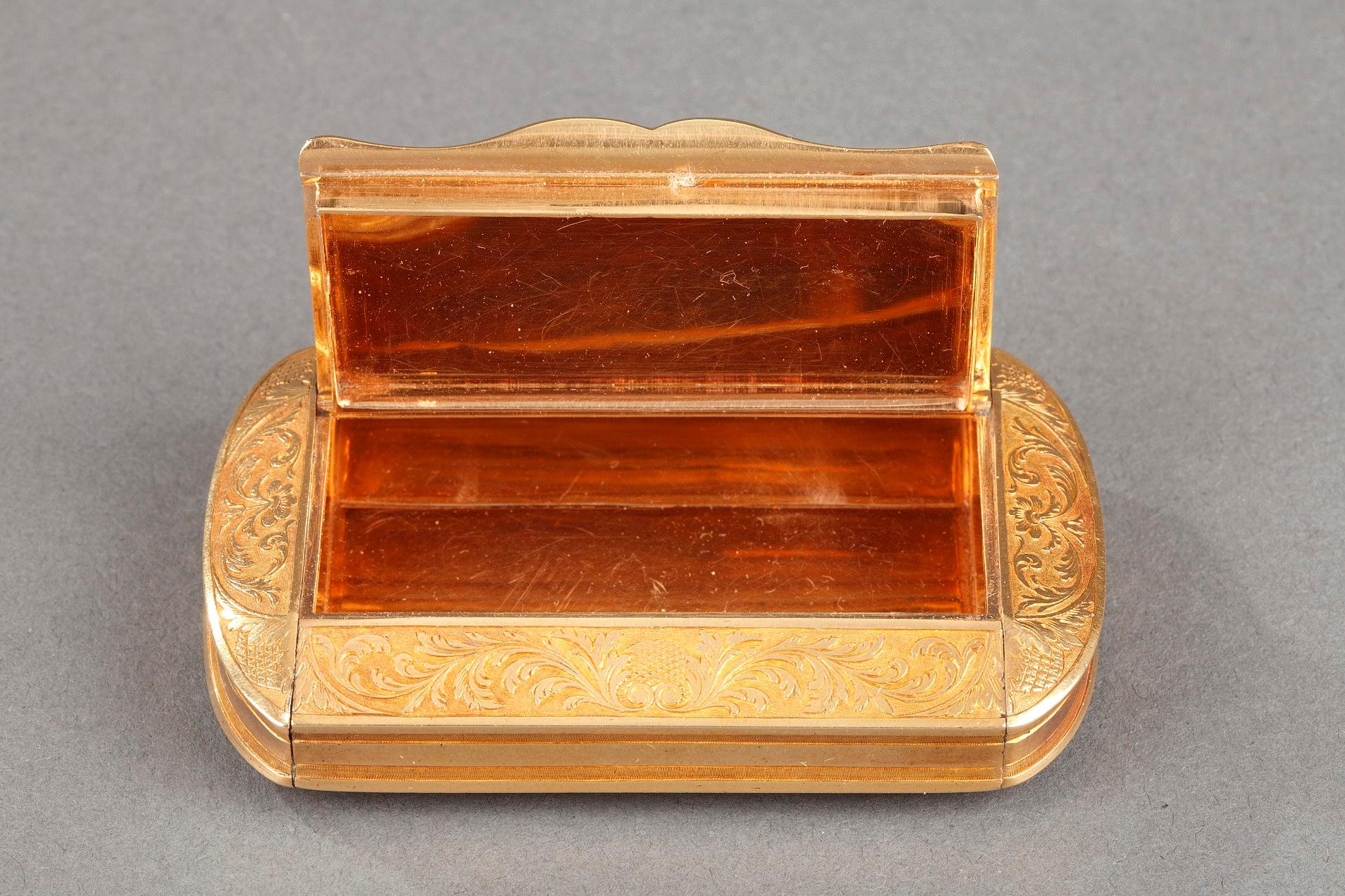 Gold Snuff Box, Restauration Period, circa 1820-1830 For Sale 6