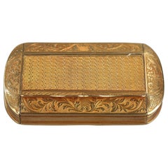 Antique Gold Snuff Box, Restauration Period, circa 1820-1830