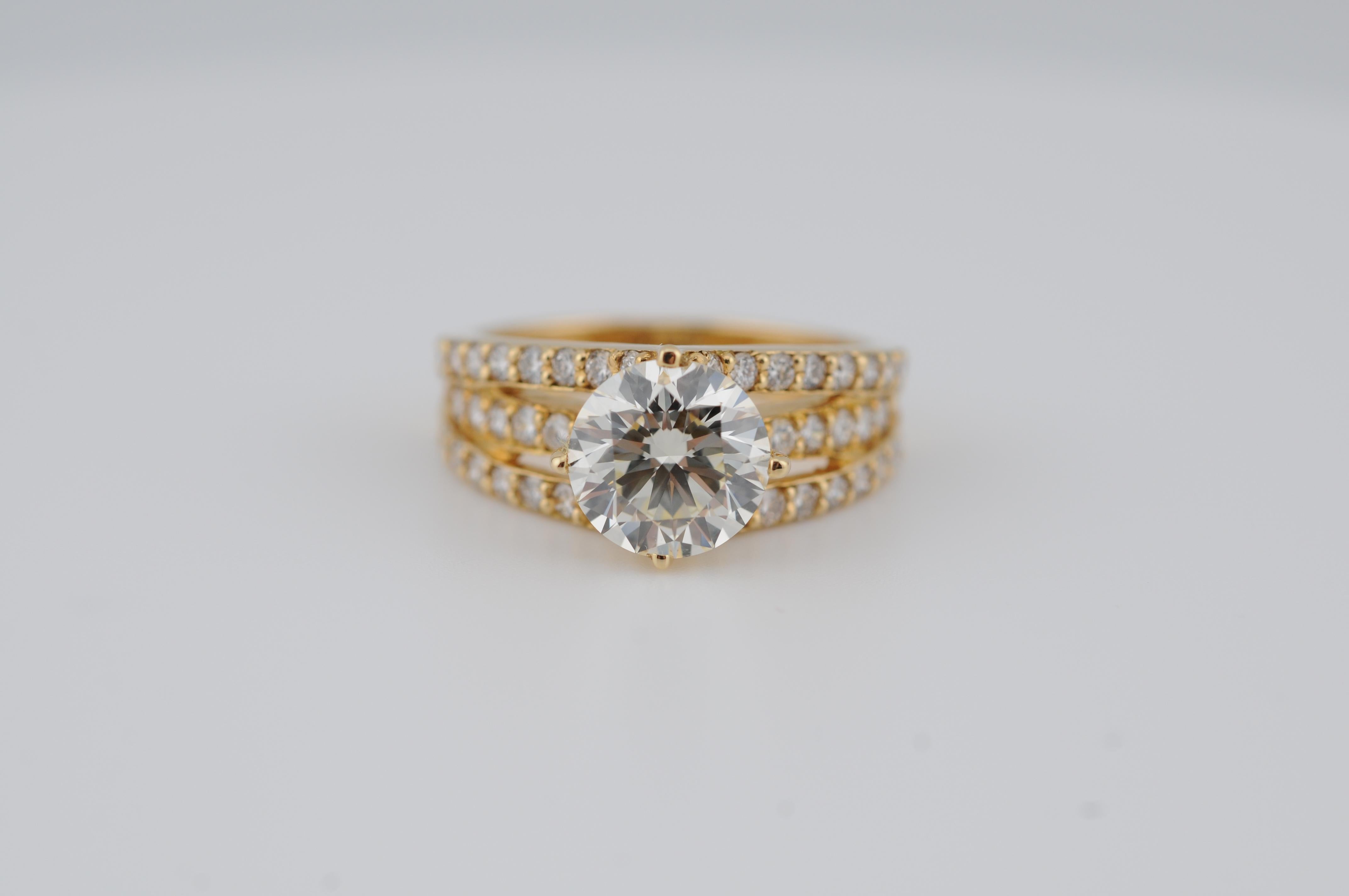 Bague solitaire avec diamants de 2 carats de pureté brillante :VVS1 en vente 10