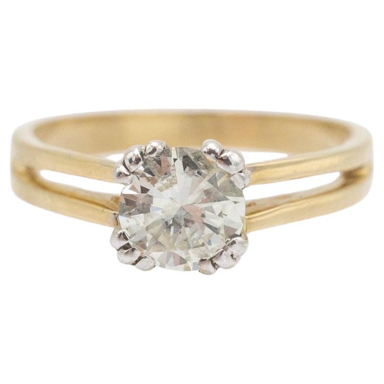 Solitärring aus Gold mit 1,02 Karat Diamanten, Polen.