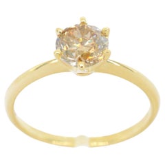 Gold solitaire ring with diamond 1.01 carat