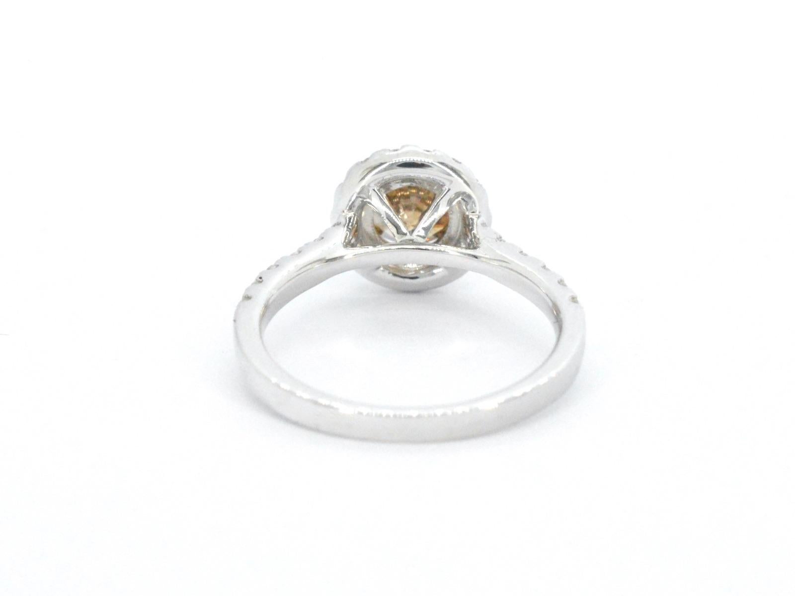 Gold Solitaire Ring with Diamonds For Sale 1