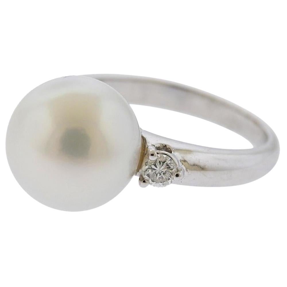 Gold South Sea Pearl Diamond Ring For Sale