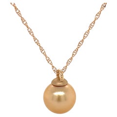 Gold South Sea Pearl Pendant Necklace