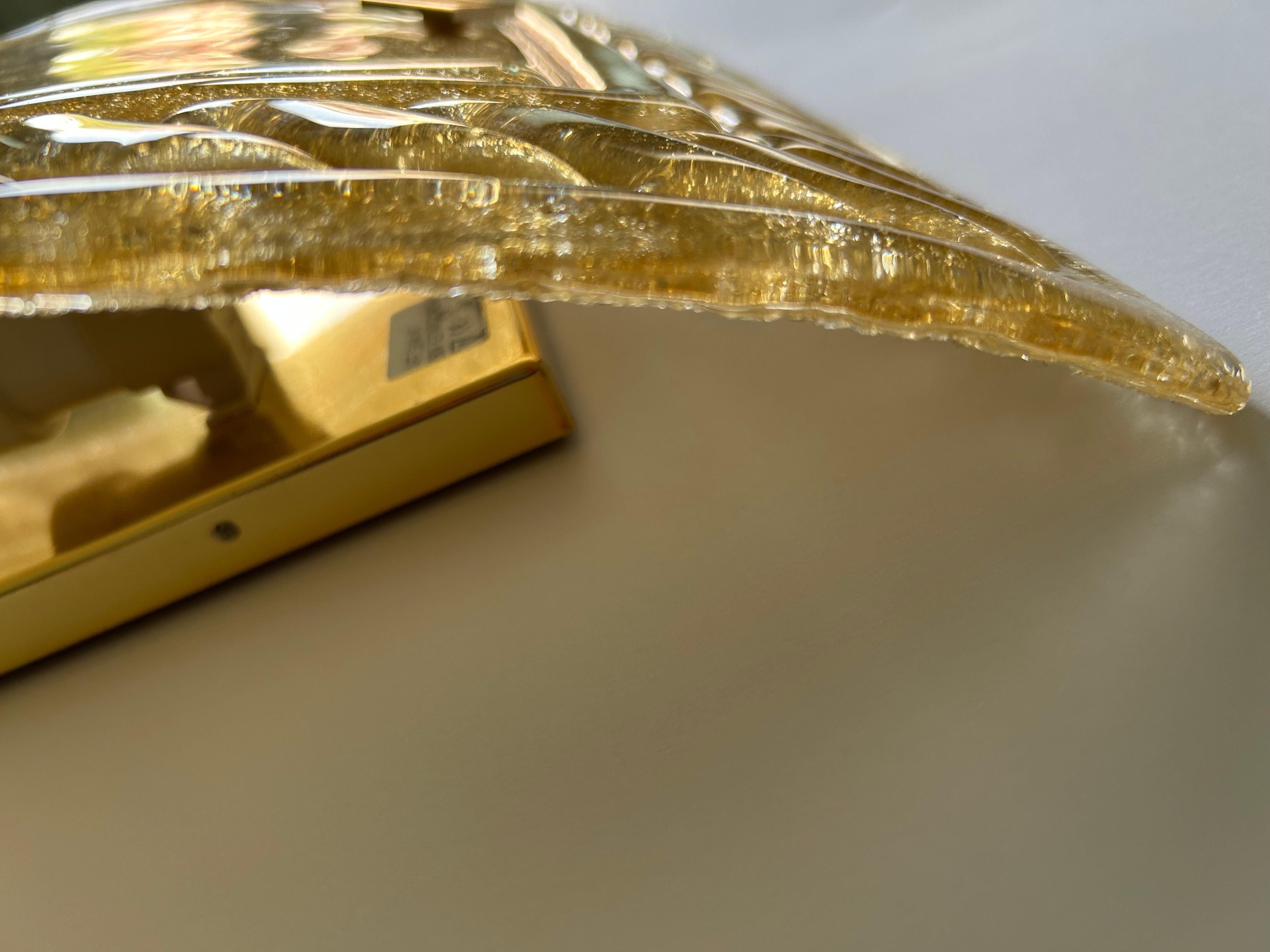 Gold Sparkle in The Night, Pair of Marvelous Murano Wall Lights, 1990's For Sale 6