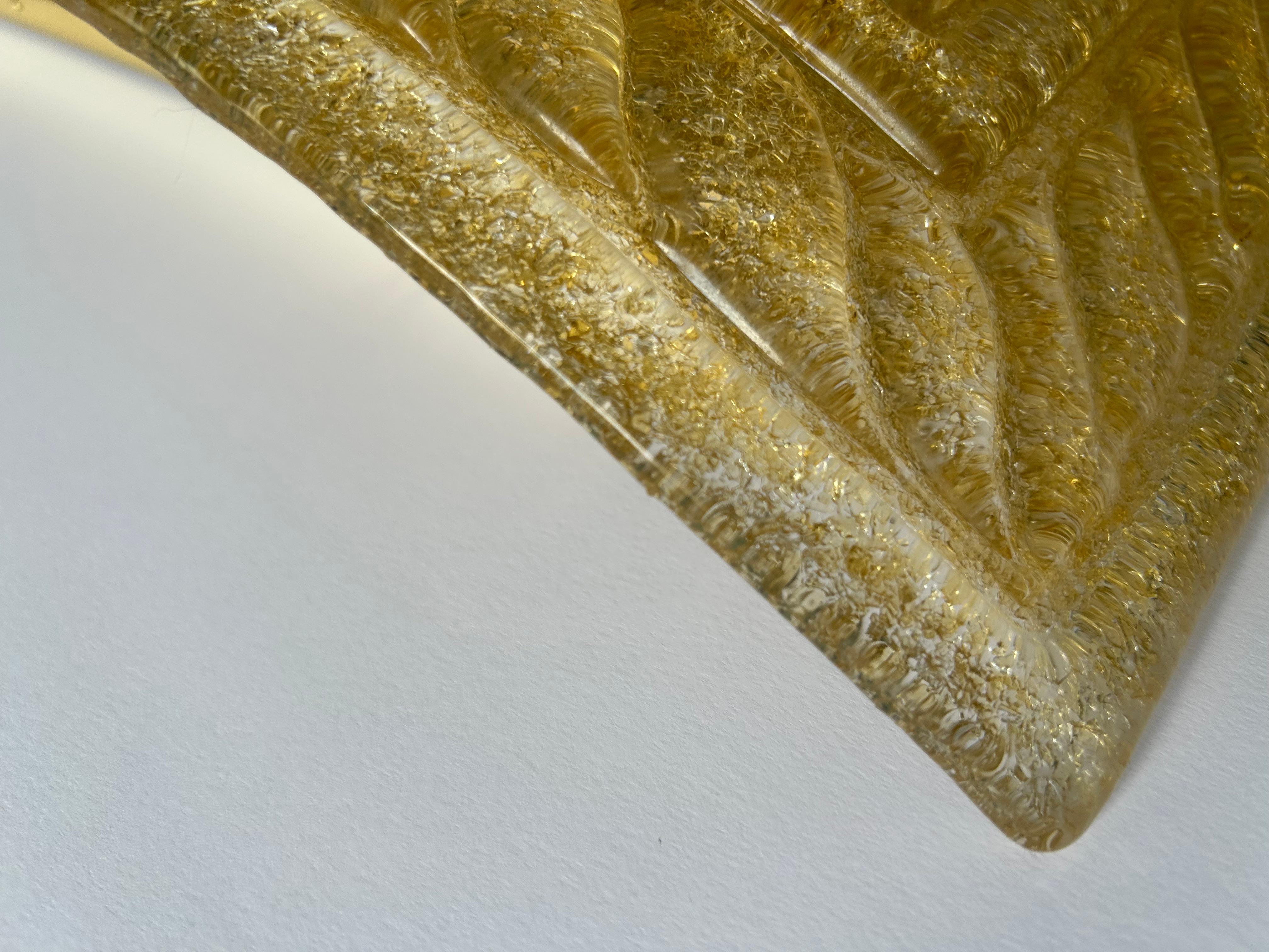 Gold Sparkle in The Night, Pair of Marvelous Murano Wall Lights, 1990's For Sale 7