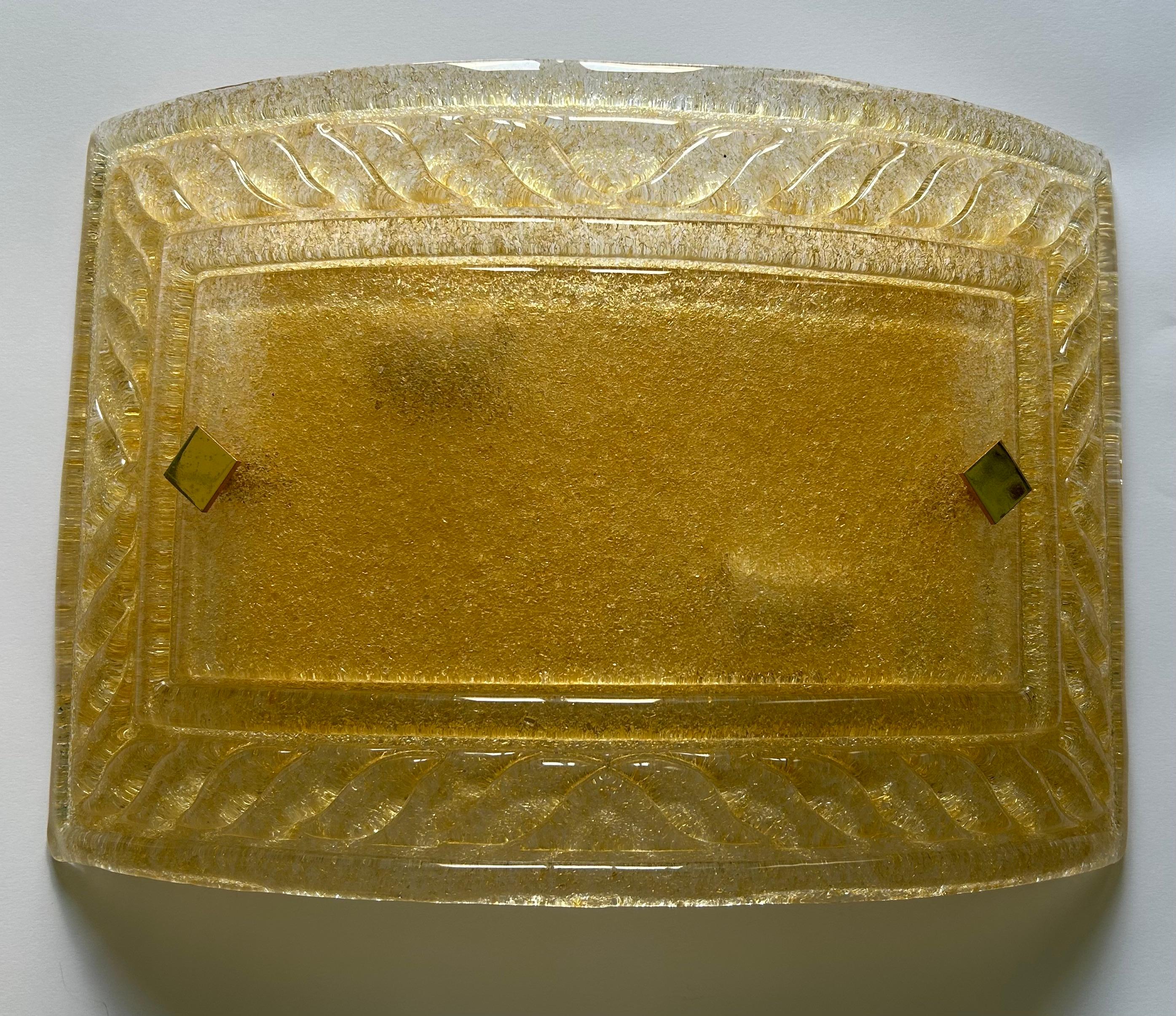 Hand-Crafted Gold Sparkle in The Night, Pair of Marvelous Murano Wall Lights, 1990's For Sale
