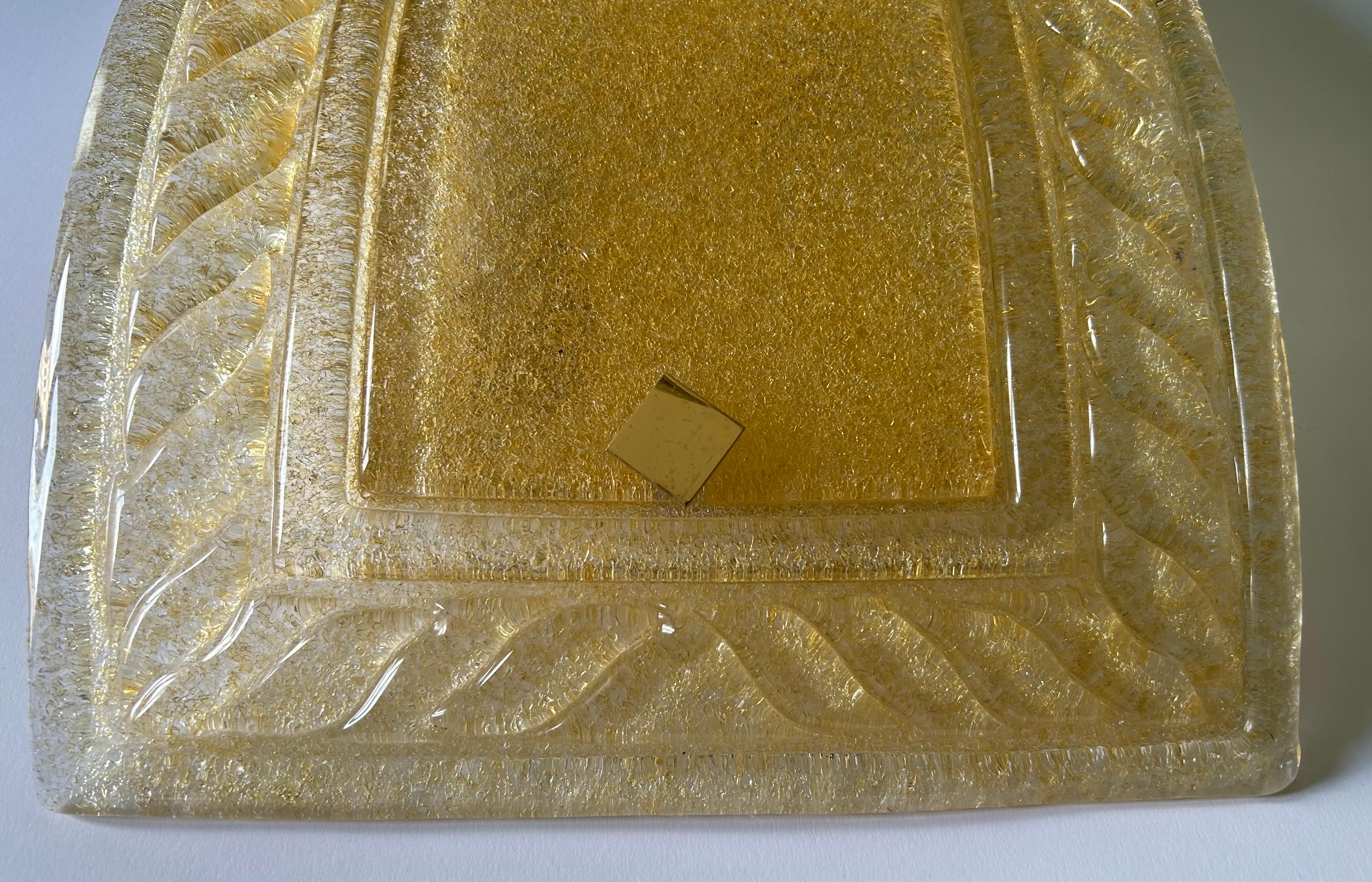 Hand-Crafted Gold Sparkle in The Night, Three Marvelous Murano Wall Lights, 1990's For Sale