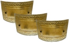 Gold Sparkle in The Night, Three Marvelous Murano Wall Lights, 1990's