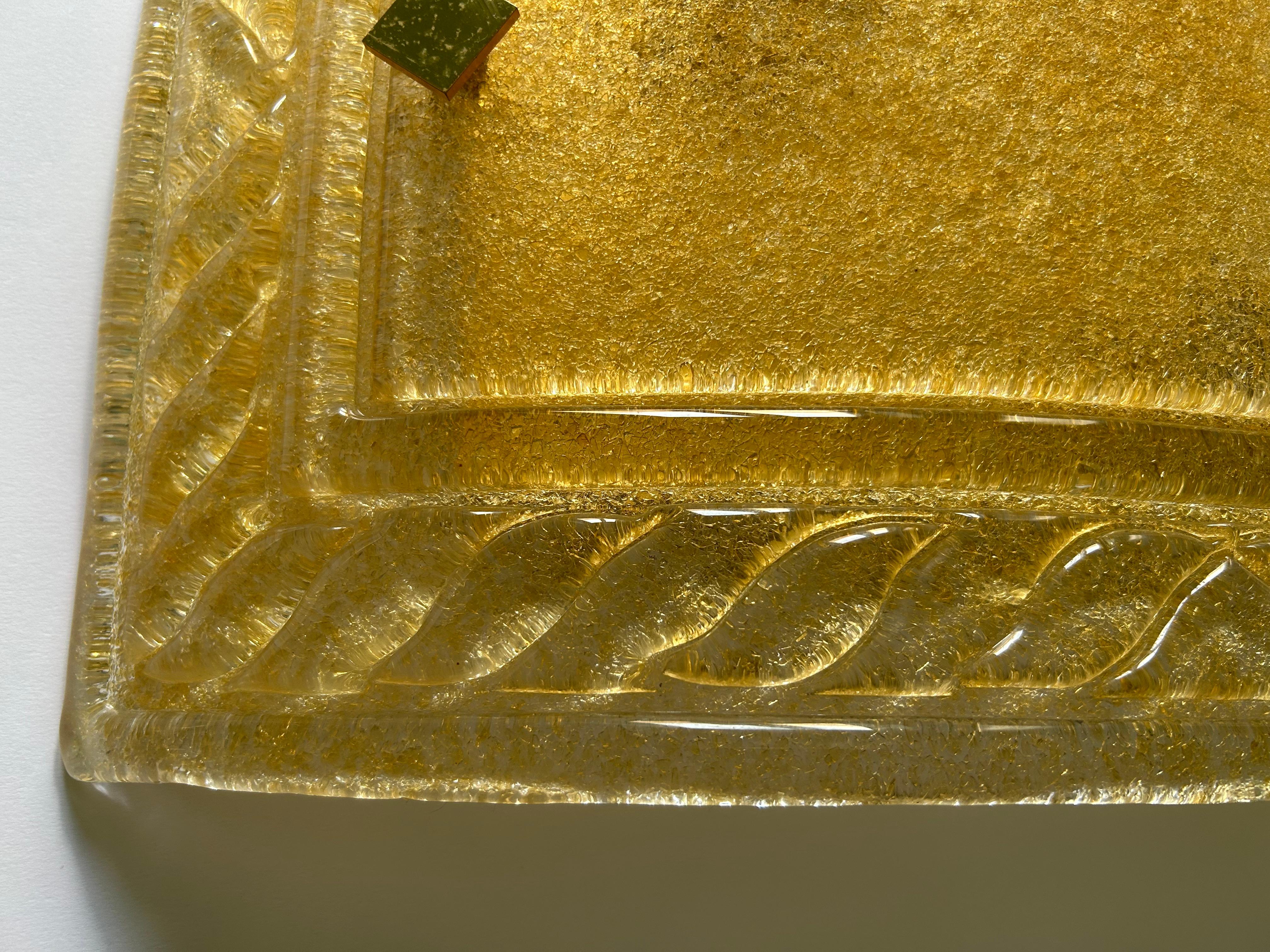 Gold Sparkle in The Night, Three Marvelous Murano Wall Lights, 1990's In Good Condition For Sale In Budapest, HU