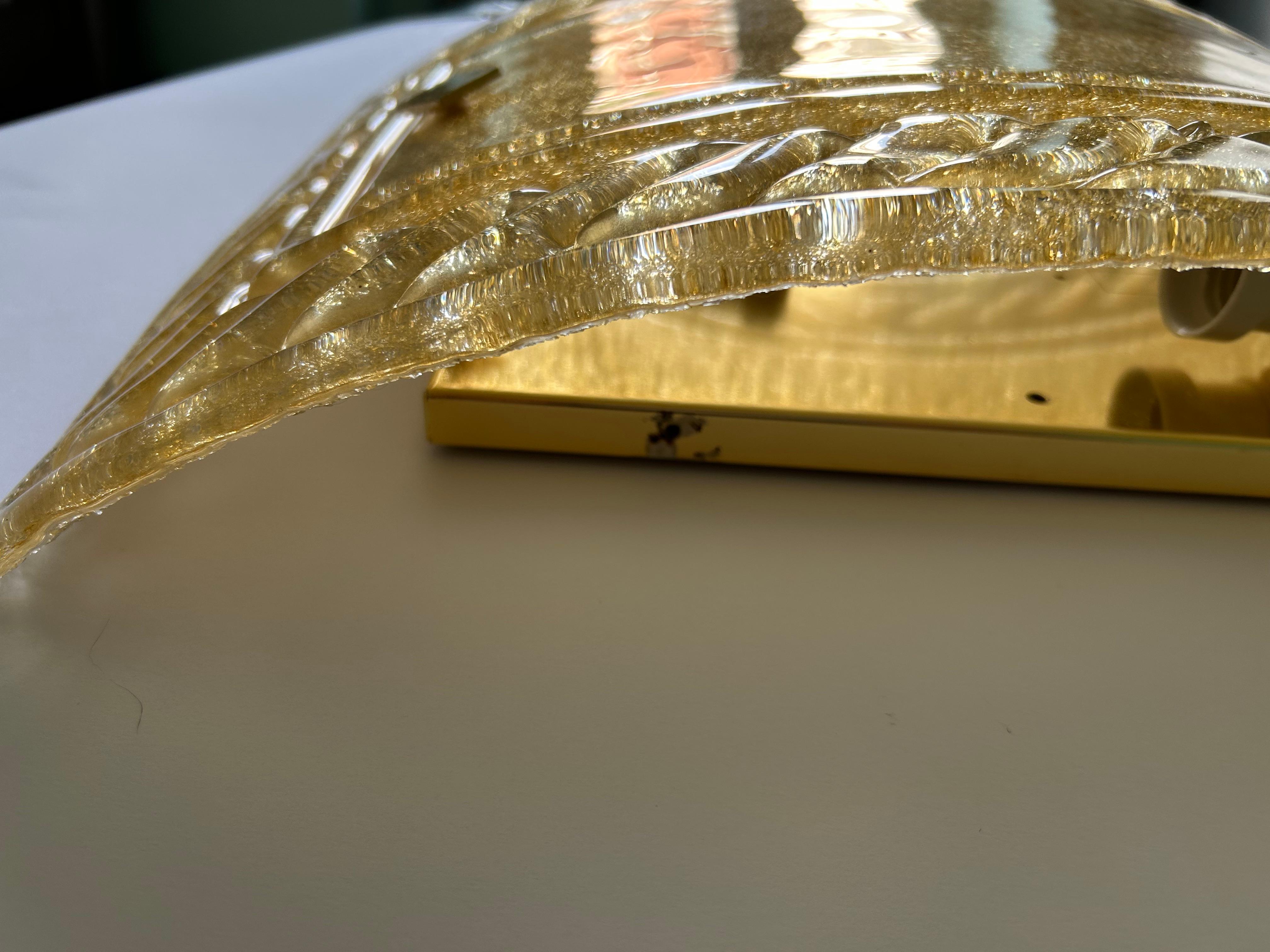 Gold Sparkle in The Night, Three Marvelous Murano Wall Lights, 1990's For Sale 2