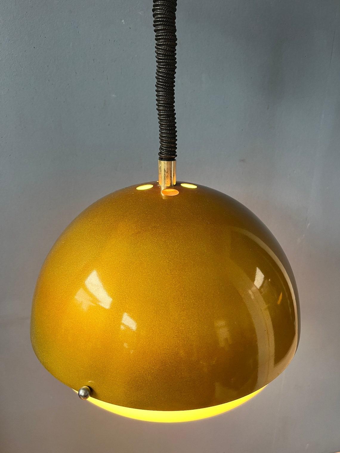 20th Century Gold Sparkle Mid Century Pendant Lamp - Space Age Hanging Lamp, 1970s For Sale